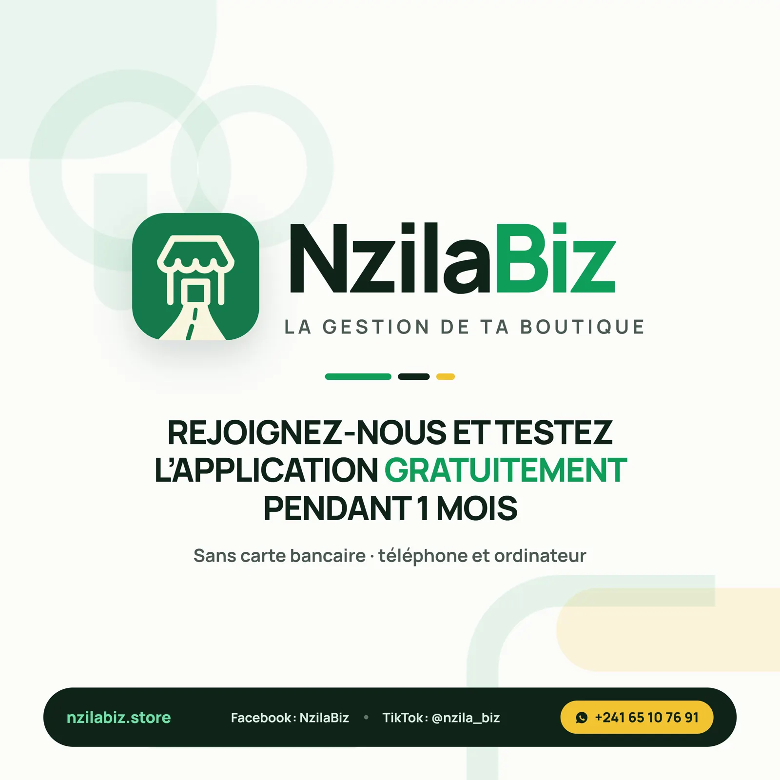 Visuel signature de campagne NzilaBiz